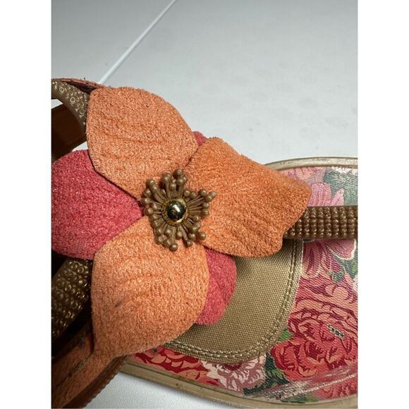 Grendha Ivete Sangalo Girls Plastic Sandals Flower Trim Size 2 Beige - Picture 7 of 8